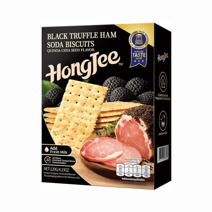 HONGJEE Black Truffle Ham Soda Biscuits Quinoa Chia Seed Flavor 120 g.