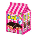 TIVOLI Twin Chocolated Coated Wafers Filled with Strawberry Jam Flavored Cream 10 g. Pack 24