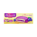 DEWBERRY Fruit Pie Pie Cake with Blueberry Jam Filling and Blueberry Cream Coating 18.5 g. Pack 12