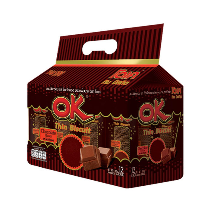 OK Thin Biscuit Chocolate Flavor 30 g. Pack 12