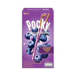 POCKY Crushed Fruit Biscuit Stick Coated with Blueberry Yogurt Flavor & Real Blueberries & Cookie Bits 38 g.