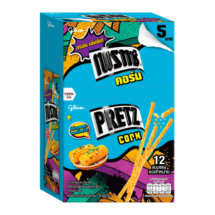 GLICO Pretz Biscuit Stick Corn Flavor 11 g. Pack 12