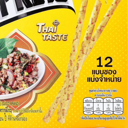 GLICO Pretz Biscuit Stick Larb Flavor 11 g. Pack 12