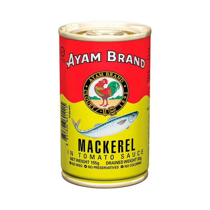 Ayam Mackerels in Tomato Sauce Ring Pull Lid 155 g.