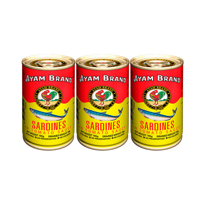 Ayam Sardines in Tomato Sauce 155 g. Pack 3