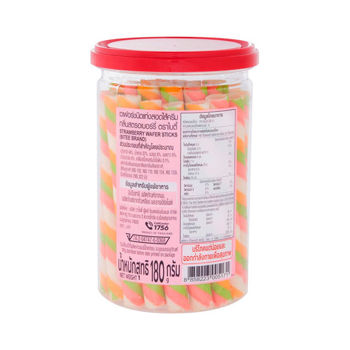 BITEE Wafer Stick Filled with Strawberry Flavored Cream 180 g.