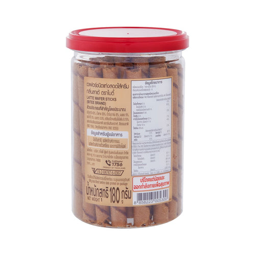 BITEE Wafer Stick Filled with Latte Flavored Cream 180 g.
