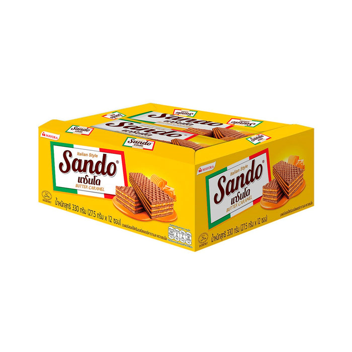 SANDO Wafers Filled with Butter Caramel Cream 27.5 g. Pack 12