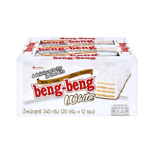 BENG BENG Wafer White Chocolate Flavor 20 g. Pack 12