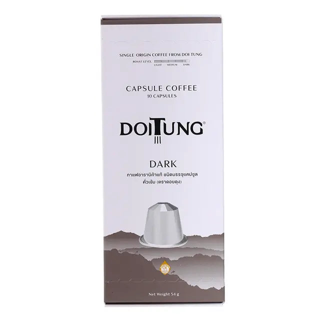 Doi Tung Dark Roast Coffee Capsules 10 Caps 54g