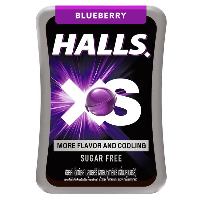 Halls XS Blueberry Flavored Sugar Free Candy 12g.