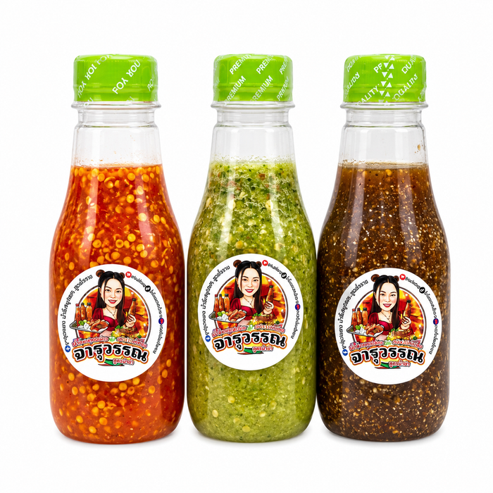 Jaruwan Mookata Dipping Sauce Set of 3 Bottles 220 ml