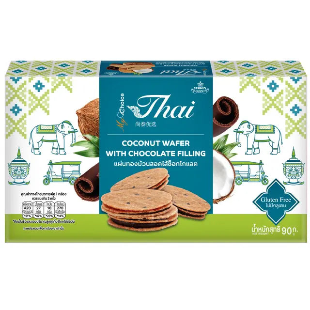 My Choice Thai Coconut Wafer Rolls with Chocolate Filling 90g