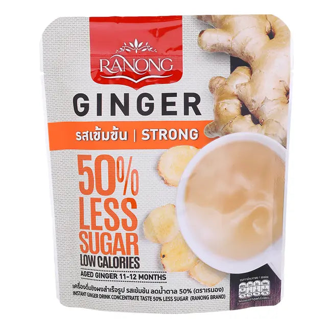 Ranong Instant Ginger Concentrate 50% Less Sugar 10g x 10 Sachets